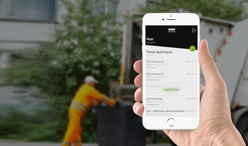 Aplikacja mobilna dla kierowców - waste24.net