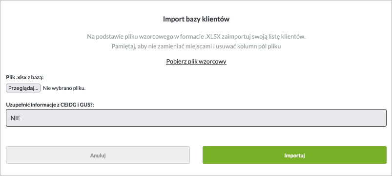 Import bazy klientów - waste24.net